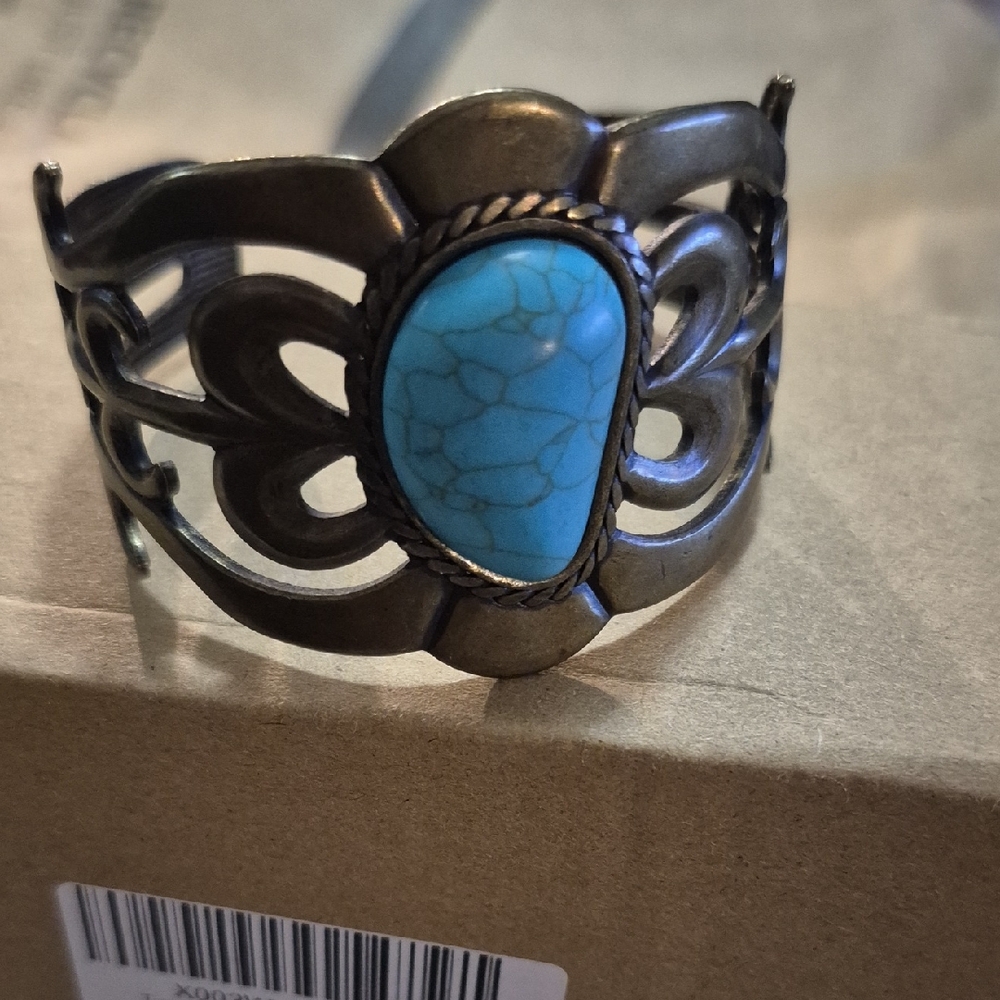Turquoise and Silver Cuff Bracelet